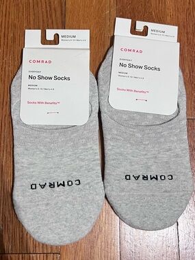 COMRAD Everyday No Show Socks - Light Gray (Medium) 2 pairs